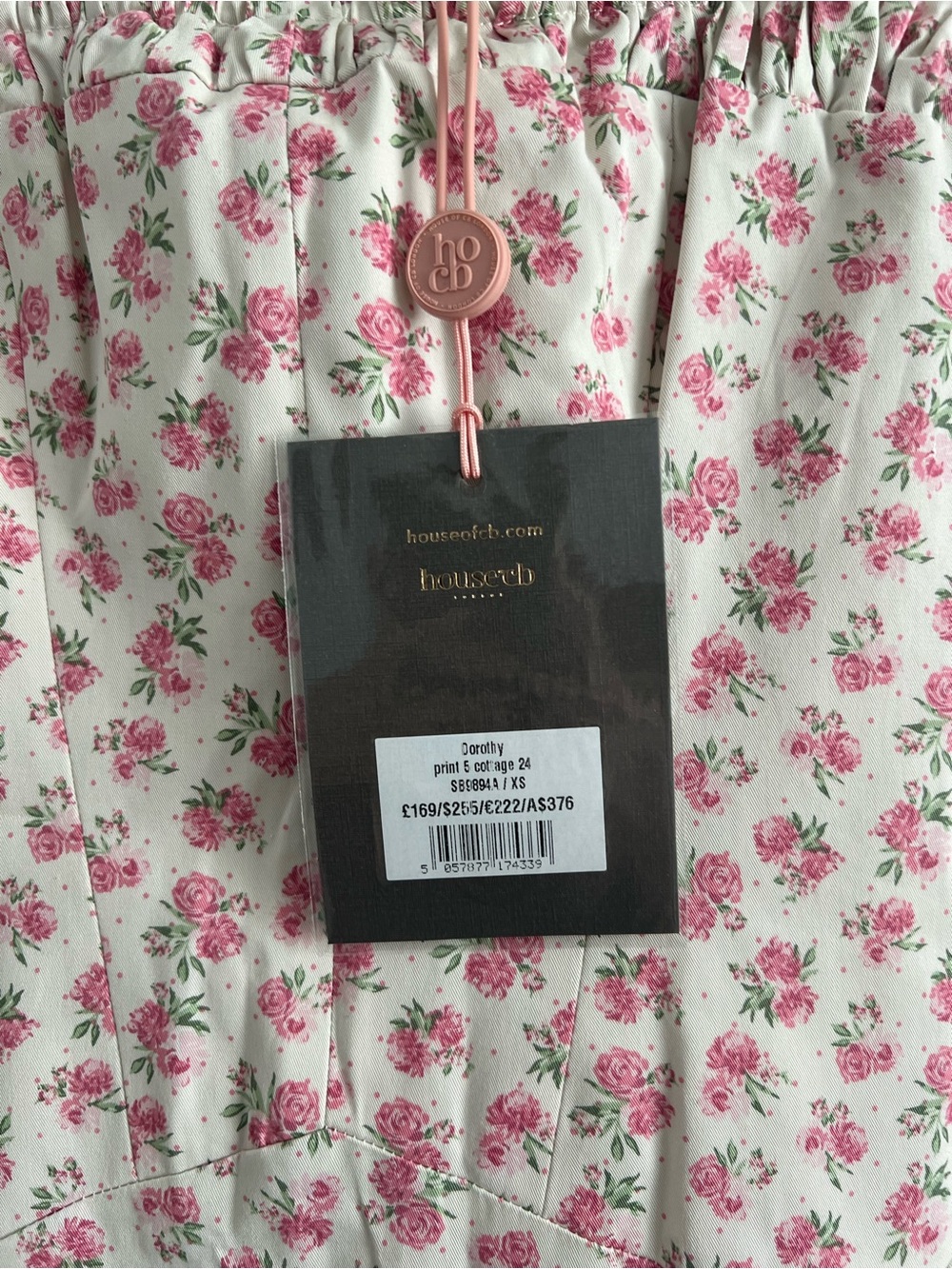 NWT HOUSE OF CB DOROTHY - White Rosebud Print Cotton Midi Sundress Size XS - Picture 12 of 13